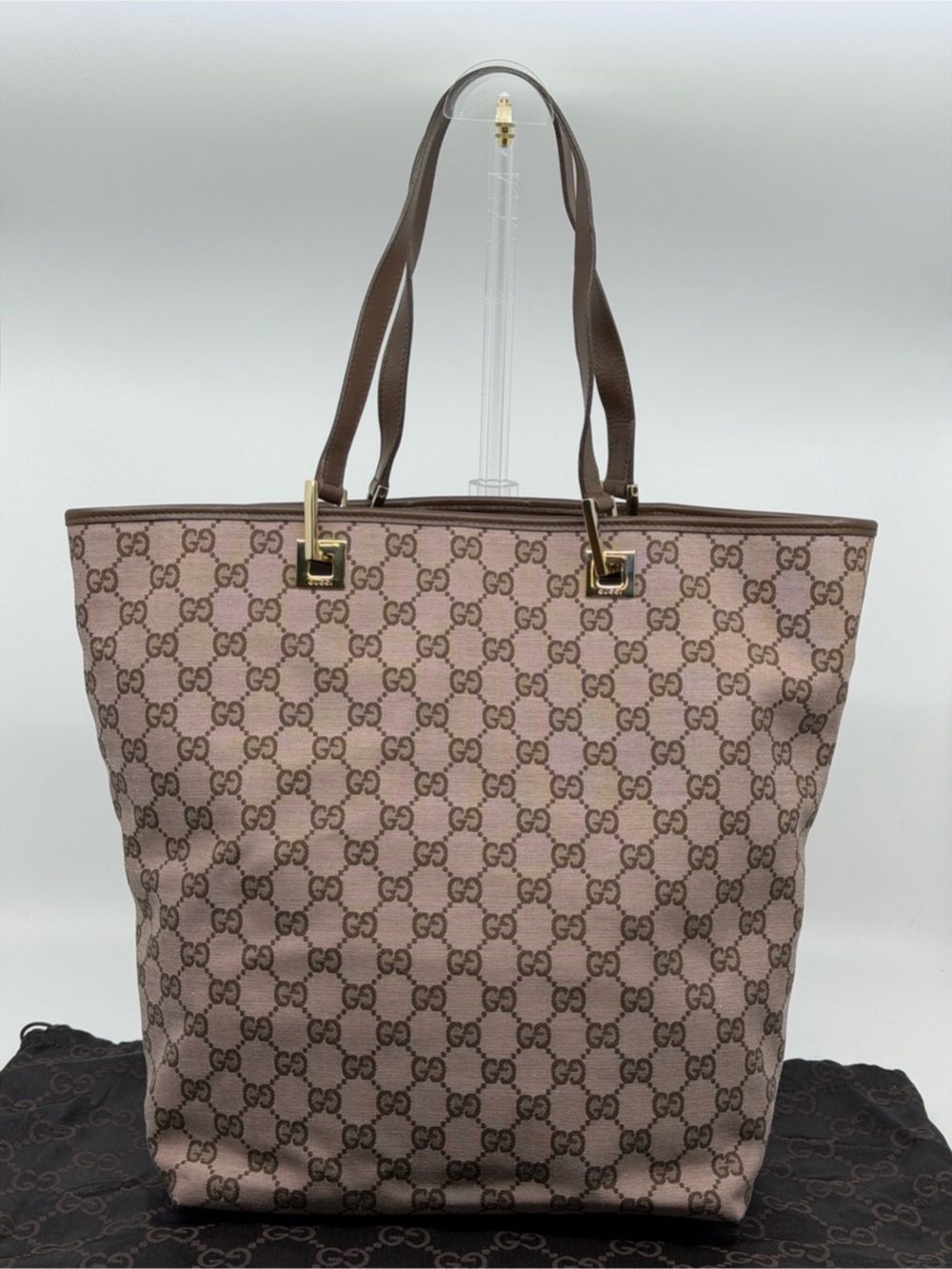 Gucci Vintage (Circa Early 2000)GG Canvas shopping Tote Bag